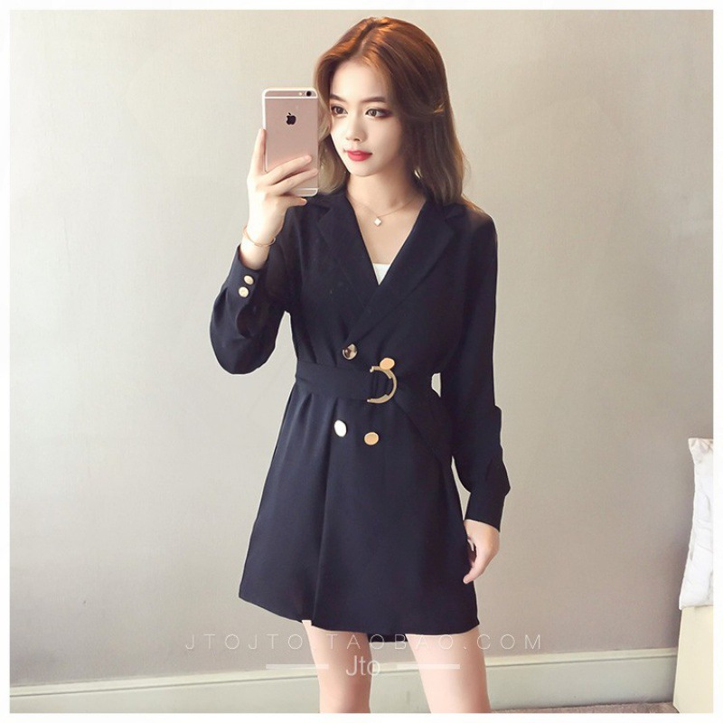 西装风衣外套女早春季新款韩版中长款显瘦长袖收腰开衫小外套女