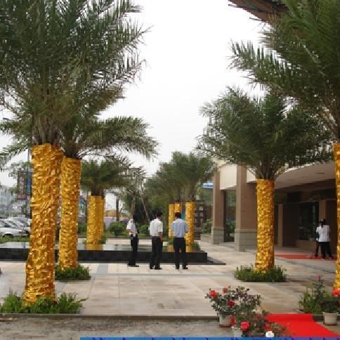 金布包树包柱子烫金布料抓皱金布婚庆节日包墙装饰布弹力金丝布料