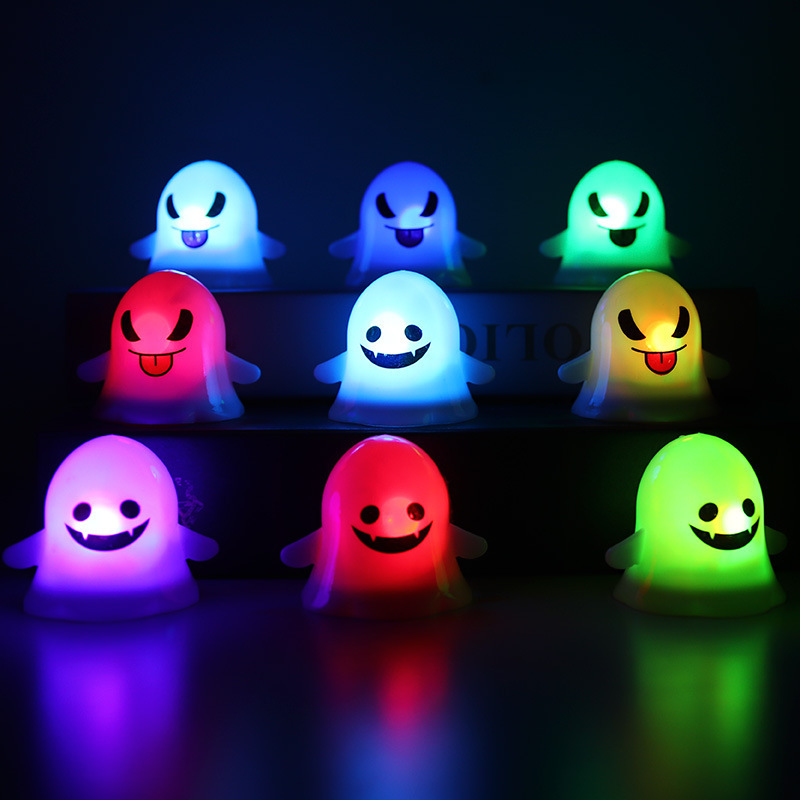 Halloween Decoration Ghost Light Cute Expression LED Candle Light Venue Layout Props Small Night Lamp Pumpkin Lamp