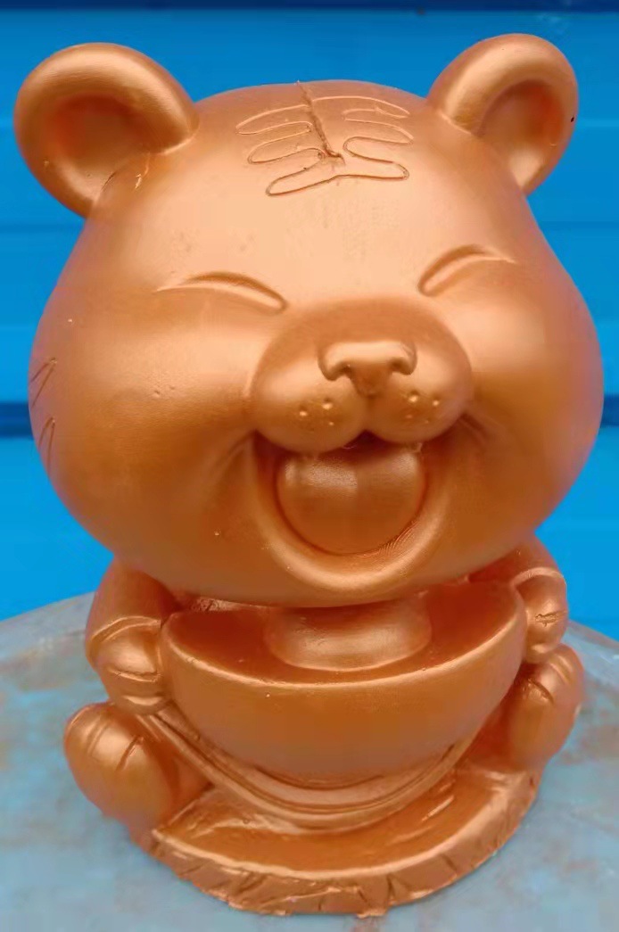 虎年儿童涂色石膏娃娃 白胚涂鸦涂色公园摆摊diy老虎石膏像玩具