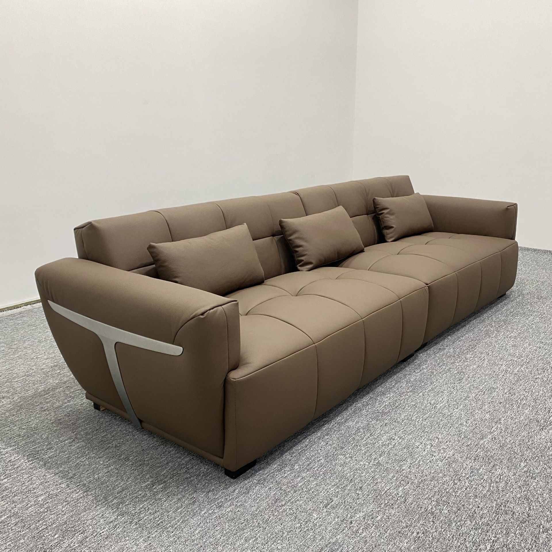 现代意式捕鲸人直排沙发三四人位组合头层牛皮natuzzi款真皮沙发