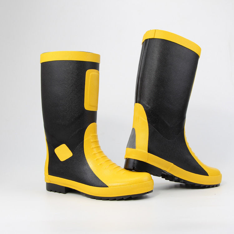 现货执勤橡胶雨鞋户外工作胶靴耐油耐酸碱油田雨鞋乐在雨中胶靴