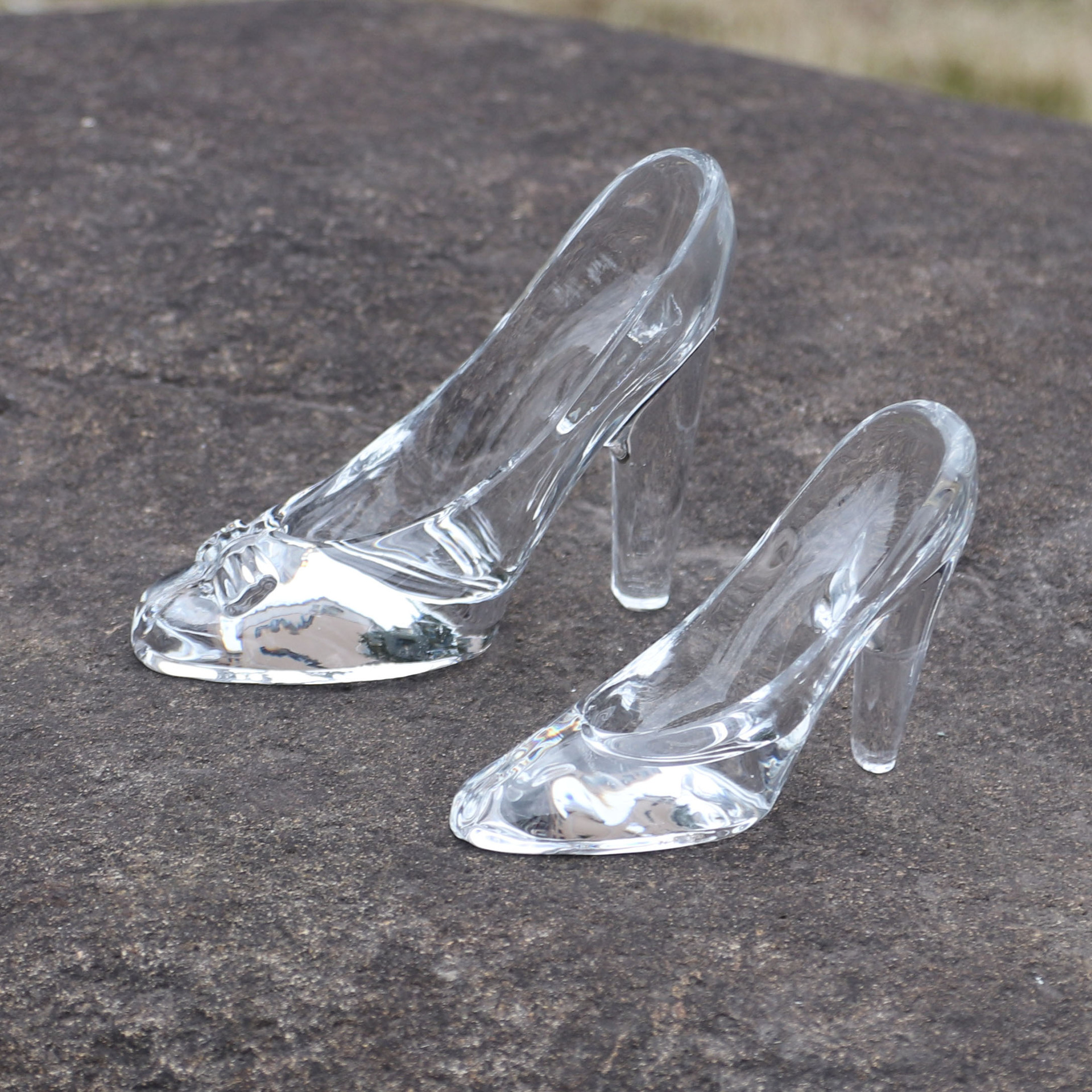 水晶玻璃高跟鞋工艺品礼品摆件节日礼物送少女灰姑娘透明玻璃鞋