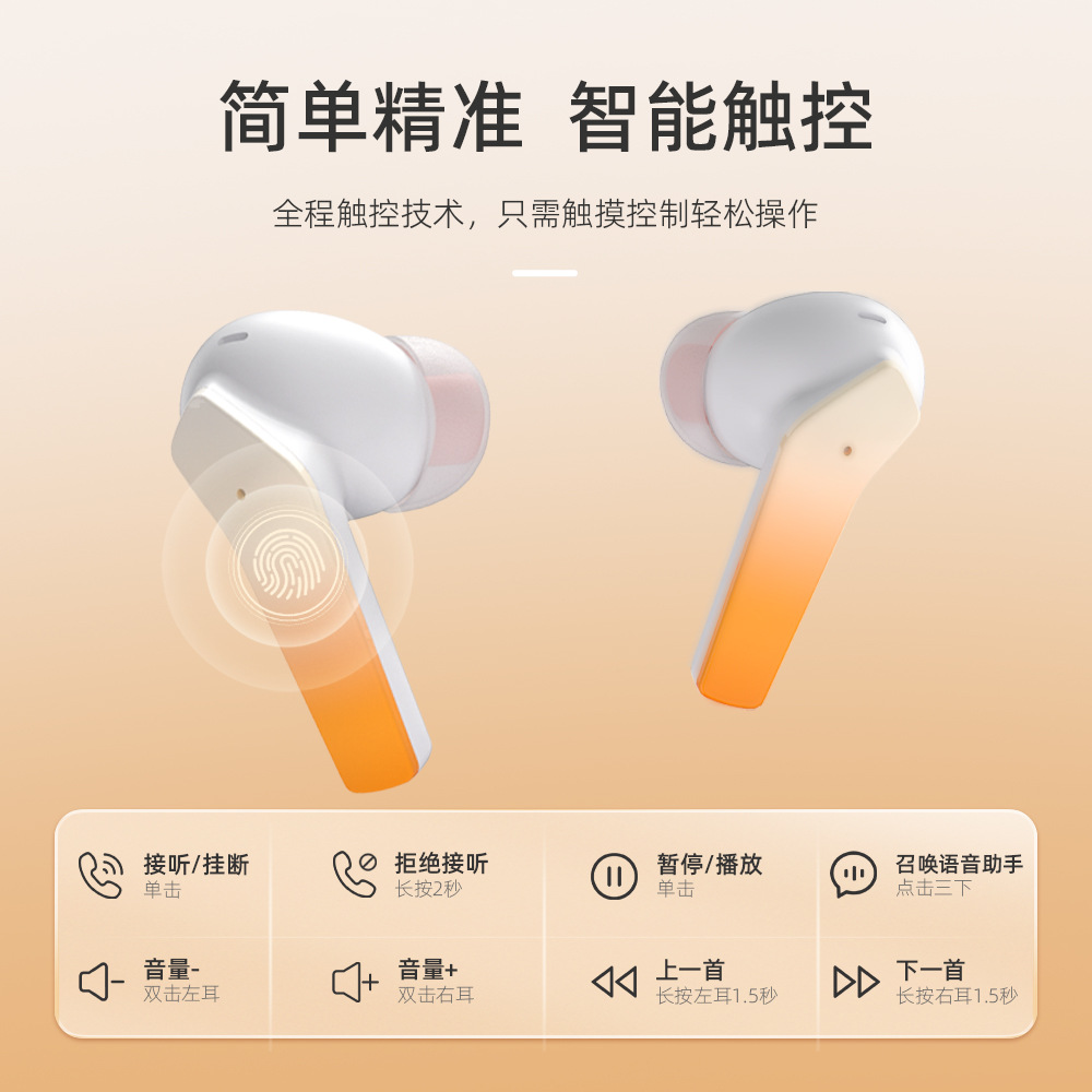 Applicable to Huawei Xiaomi Noise-Reduction Bluetooth Headset 5.3 Wireless Tws Fashion Gradient Long-Lasting Endurance Hd Headset