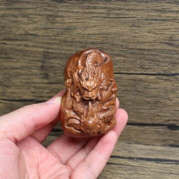 雷击枣木龙手把件把玩直播挂件文玩木雕工艺品现货直发量大可谈