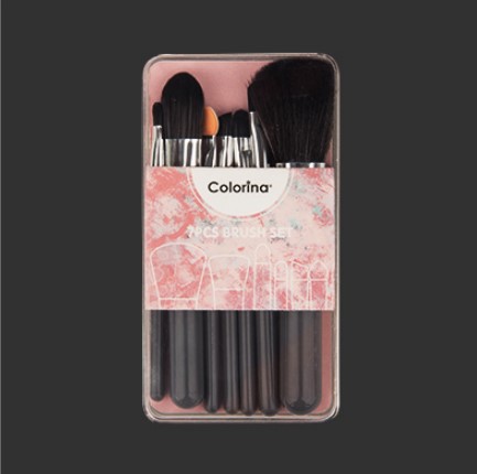 Cross-Border 7-Piece Set Box Eye Shadow Brush Blush Brush Lip Brush Makeup Brush Full Set of Beauty Tools Authentic Factory Direct Sales