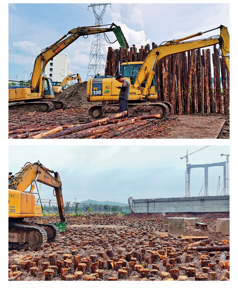 松木桩4米广东佛山枞桩圆木桩木尖防汛河道软地基建筑打木桩油松