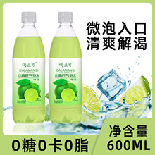 气泡水0糖0脂小青柠风味碳酸饮料整箱24瓶600ml每瓶量大优惠