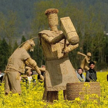 稻草工艺品农耕稻草人景观稻草迷宫草雕艺术节稻草人王国稻草粮仓