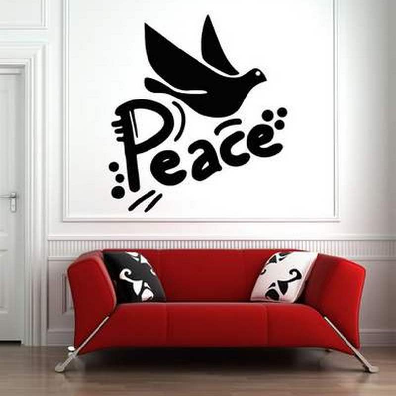 peace 和平鸽 鸽子图案客厅卧室装饰创意精雕墙贴