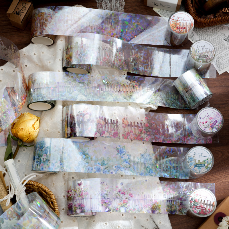 暮光pet胶带 花之舞系列 手账素材拼贴装饰打底贴画记事留言6款