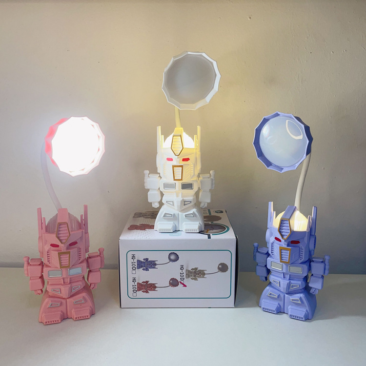 2023 New Creative Cartoon Robot Table Lamp Children Cute Small Night Lamp Pencil Sharpener USB Charging Table Lamp