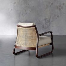 藤沙发椅休闲北欧简约现代设计师高端白蜡木创意阳台民宿客厅藤椅