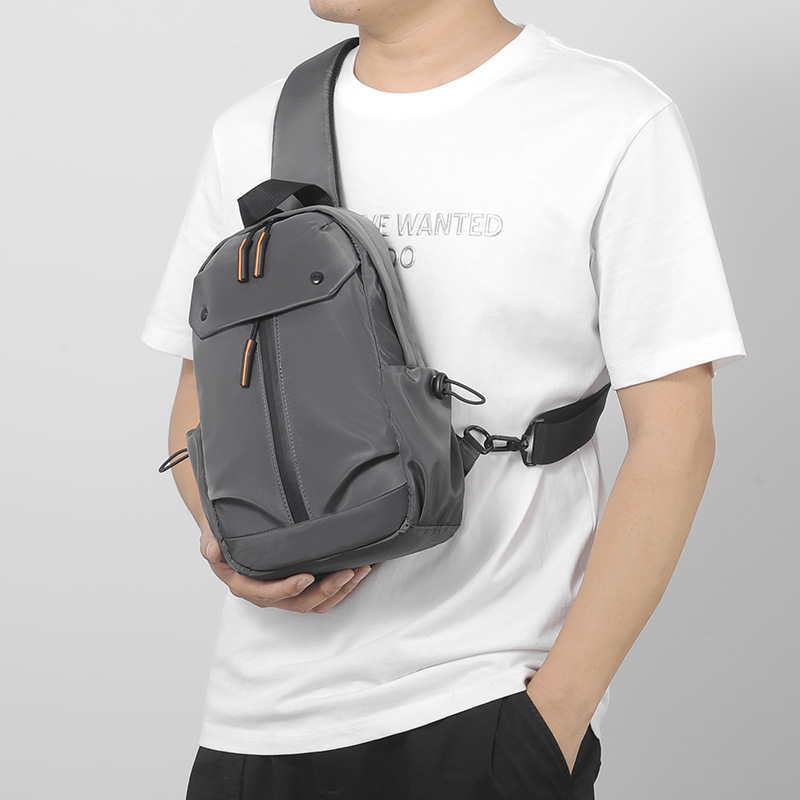 Men's Shoulder Bag Crossbody Backpack Sports Chest Bag Nylon Oxford Cloth Trendy Casual Cross-Body Bag Shoulder Bag Wholesale