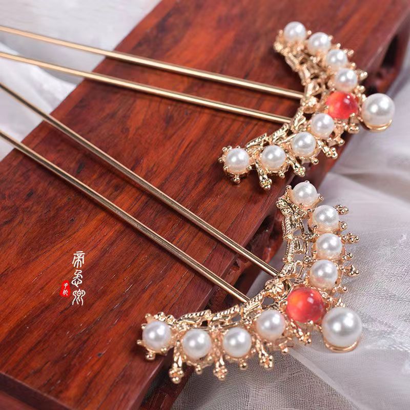 帝慕卿原创 新款汉服头饰排簪超仙唐风宋制发钗u钗古风盘发写真