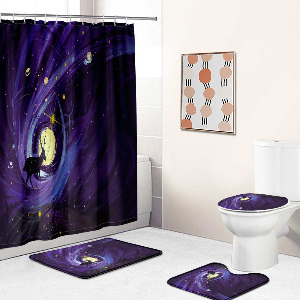 Manufacturer Elk Series Modern Simple Original Shower Curtain Craft Personalized Shower Curtain Water-Repellent Cloth