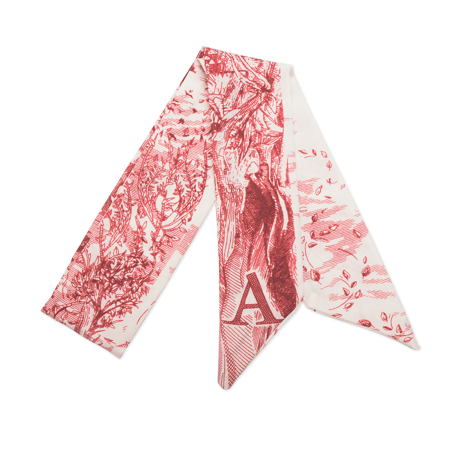 High-End All-Match Long Silk Scarf Hair Band Bow 26 Letters Floral Ribbon Tied Bag Hand Gift Silk Scarf