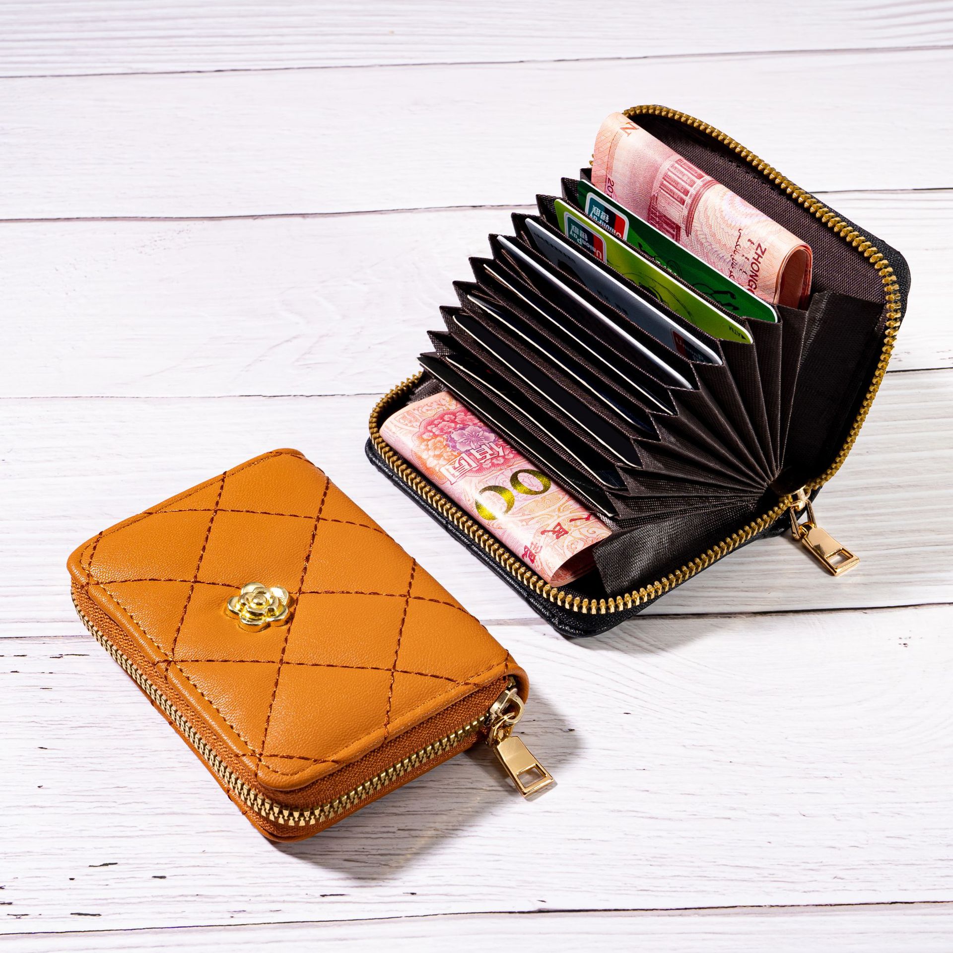 New Fresh Classic Style Women's Wrist Wallet Card Holder Multiple Card Slots Women's Cross-Border Mobile Phone Bag Set Customization