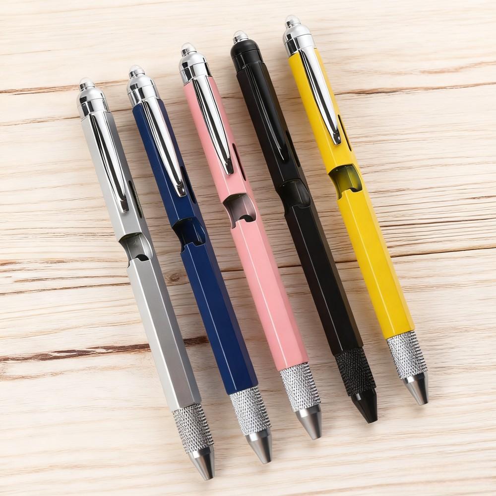 跨境九合一工具笔开瓶器多功能金属圆珠笔螺丝刀直尺定制LOGO批发