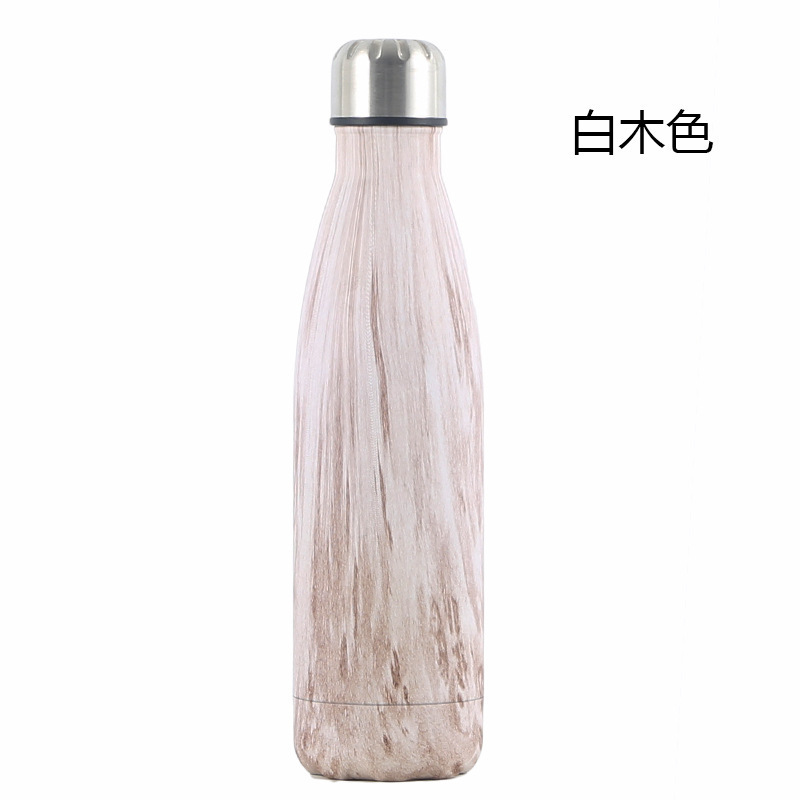 Creative Wood Grain Coke Bottle Sports Bottle