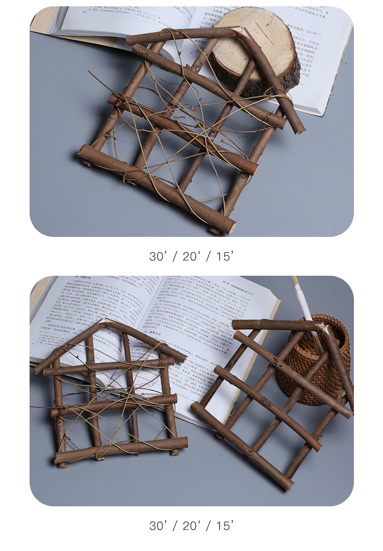 圣诞木头小房子装饰品创意手工diy木头组装摆件婚庆民宿墙饰配件