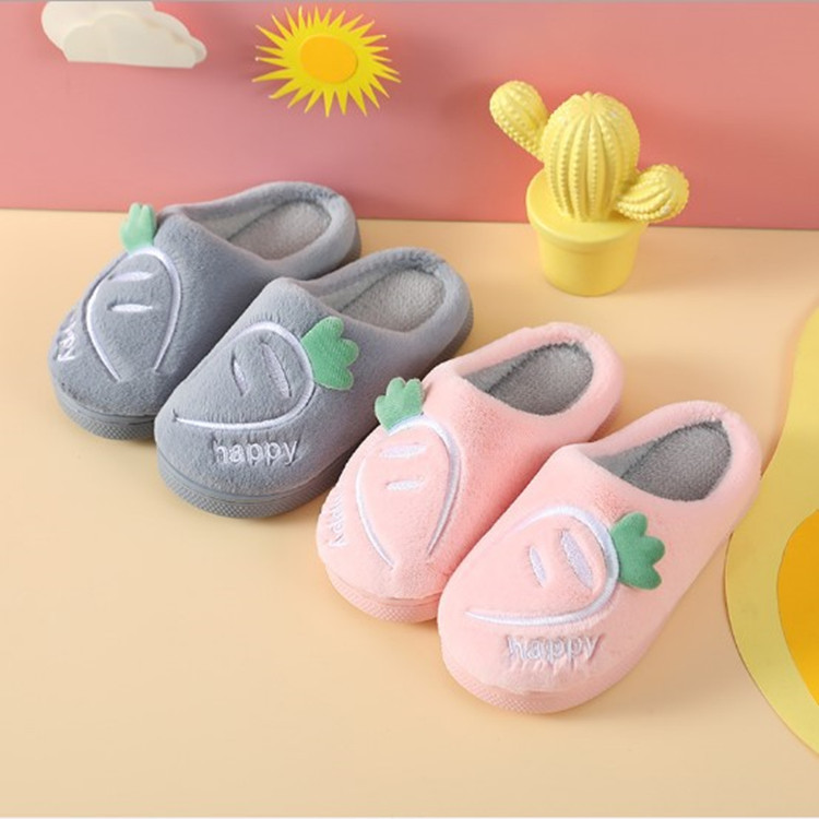 kid shoe Autumn and Winter Children's Cotton Slippers Cute Cartoon Medium and Big Children Thickened Non-Slip Indoor Baby Children Warm Cotton Slippers