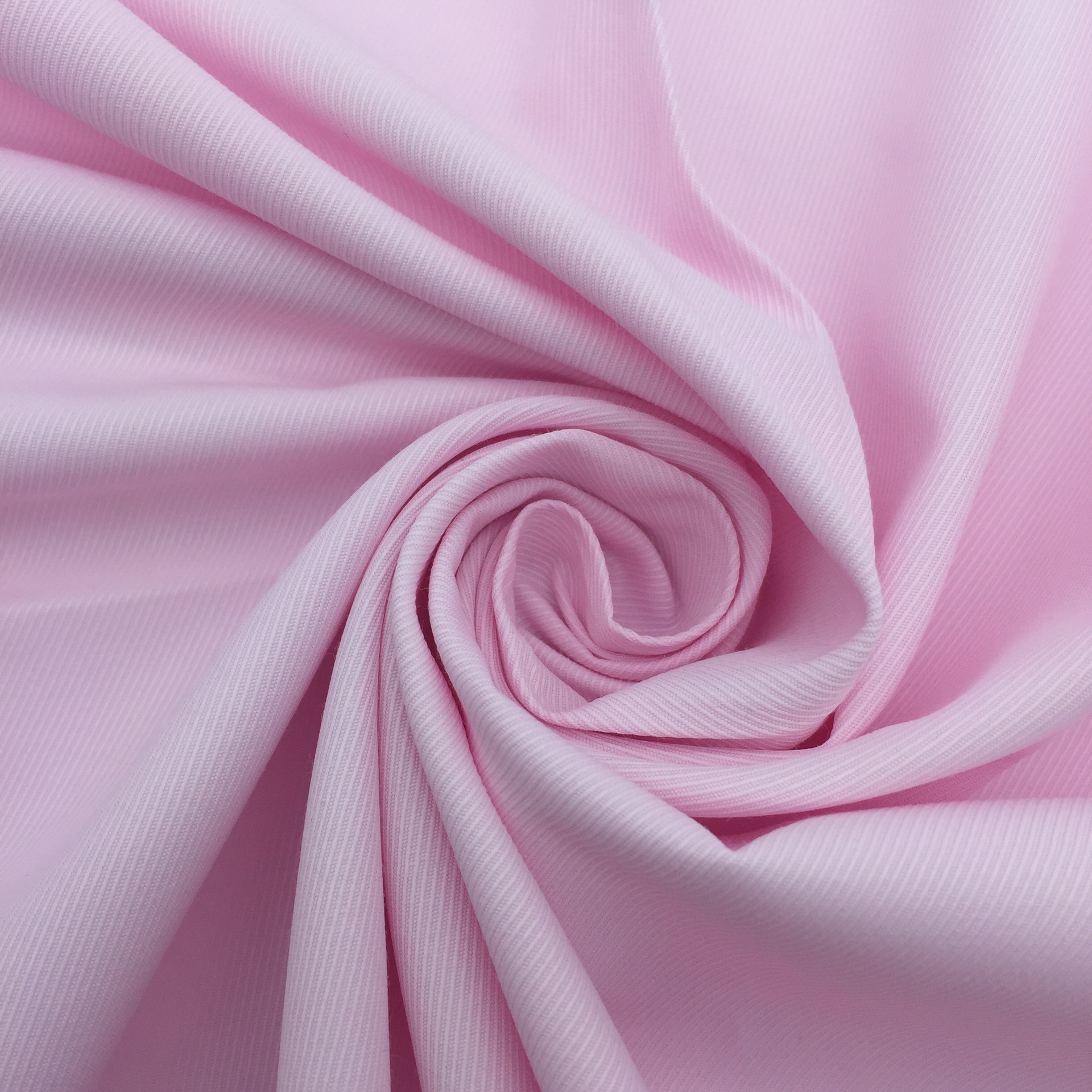 涤棉混纺细斜纹纯色职业男士衬衫面料 工装免烫休闲女服装