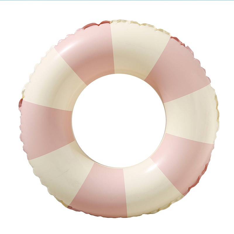 Manufacturer Internet Celebrity Adult Swimming Ring Wholesale Ins Style Vintage Stripe Underarm Swim Ring Pvc Inflatable Swimming Circle Wholesale