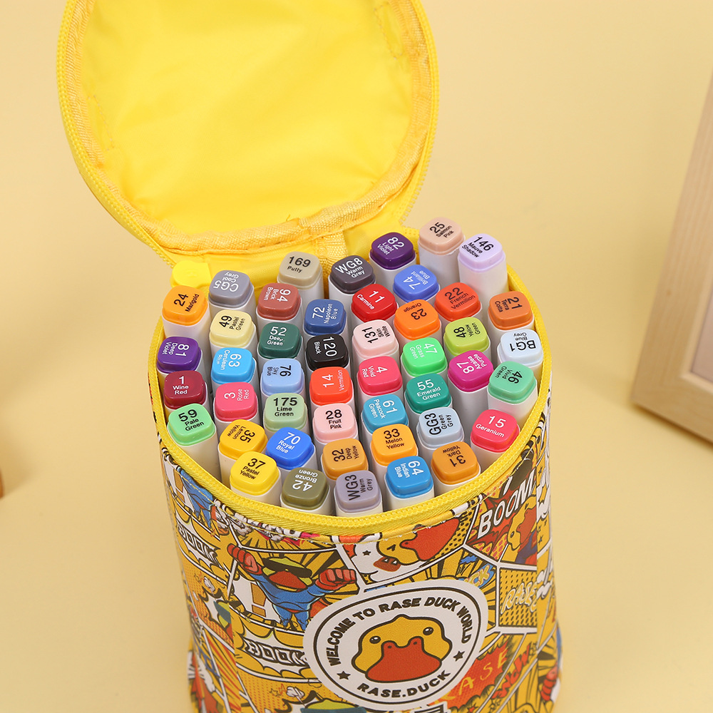 Royscletar Harrow Small Yellow Duck 86-Piece Set Portable Children's Painting Hand Crayon Marker Package Wholesale