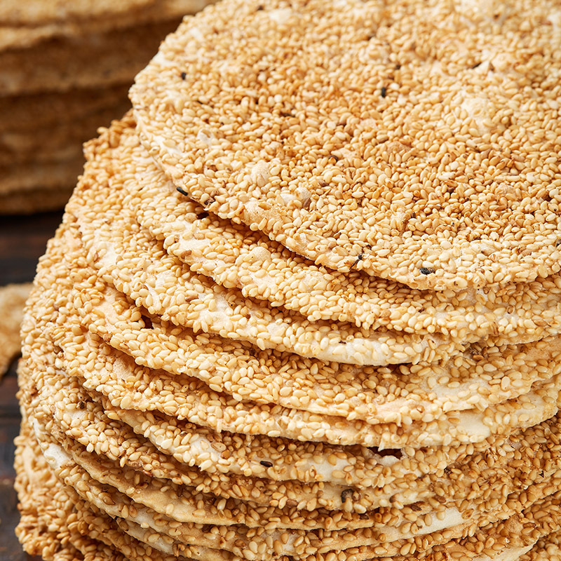 烧饼山东特产2斤纯手工芝麻饼薄脆整箱香酥零食咸味原味周村烧饼