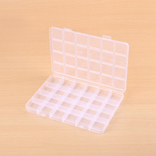 固定24格透明塑料收纳盒串珠五金工具饰品渔具辅料卡片空盒子PP盒