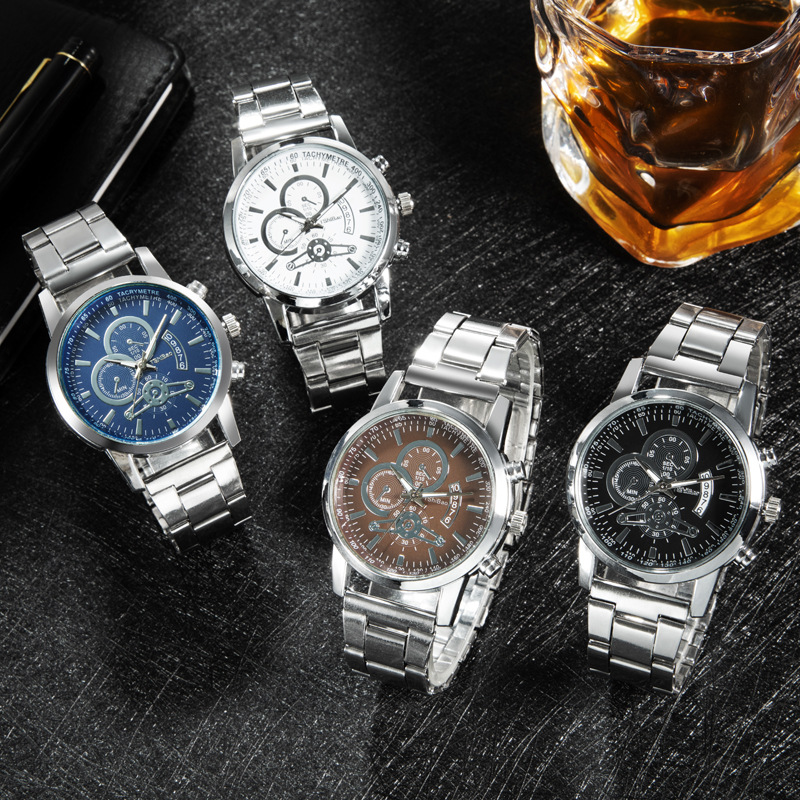 外贸ins男士钢带手表chic风学生韩版简约潮流ulzzang时尚文艺复古