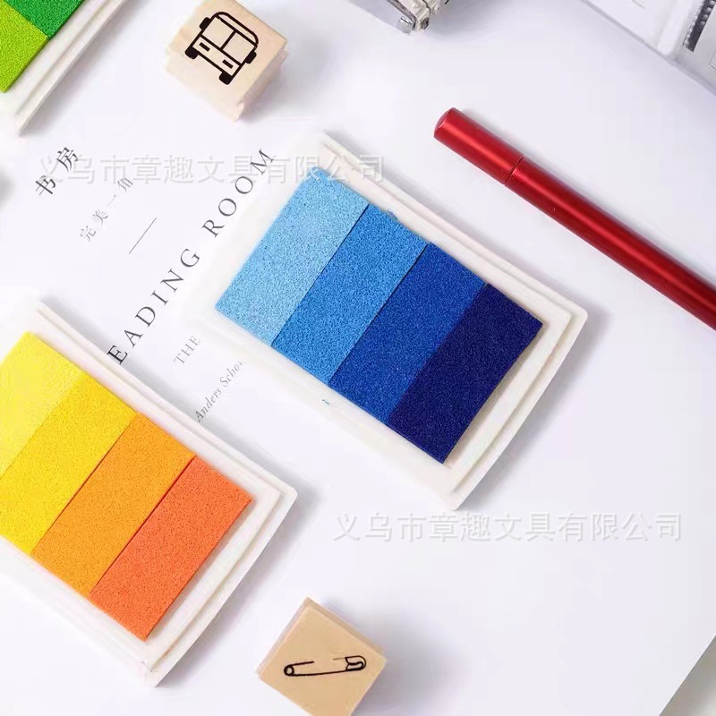 印台5*7个性多色手指画印台DIY手工幼稚园手指画益智类印台