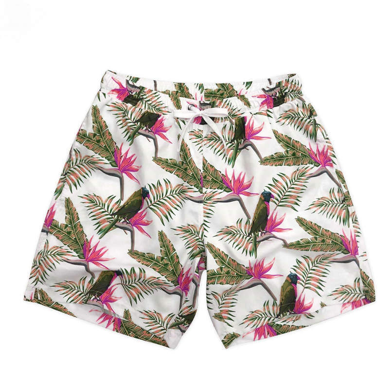 工厂定制欧美全涤数码印大裤衩沙滩裤男士夏威夷宽松大码速干短裤