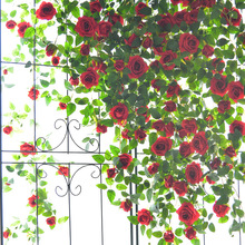 玫瑰花墙面吊花假花藤蔓吊篮摆设吊兰绿植塑料壁挂花装饰植物
