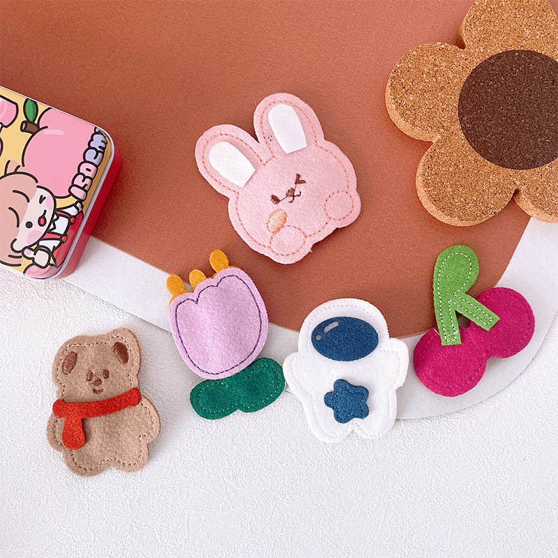 韩系可爱卡通无纺布兔子少女心bb夹韩版儿童刘海发夹发卡女童发饰