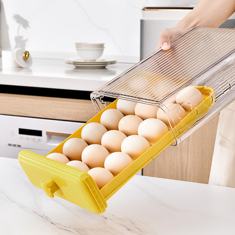 New Drawer Egg Storage Box Egg Storage Box Egg Kitchen Transparent Large Capacity Refrigerator Crisper 0652-9