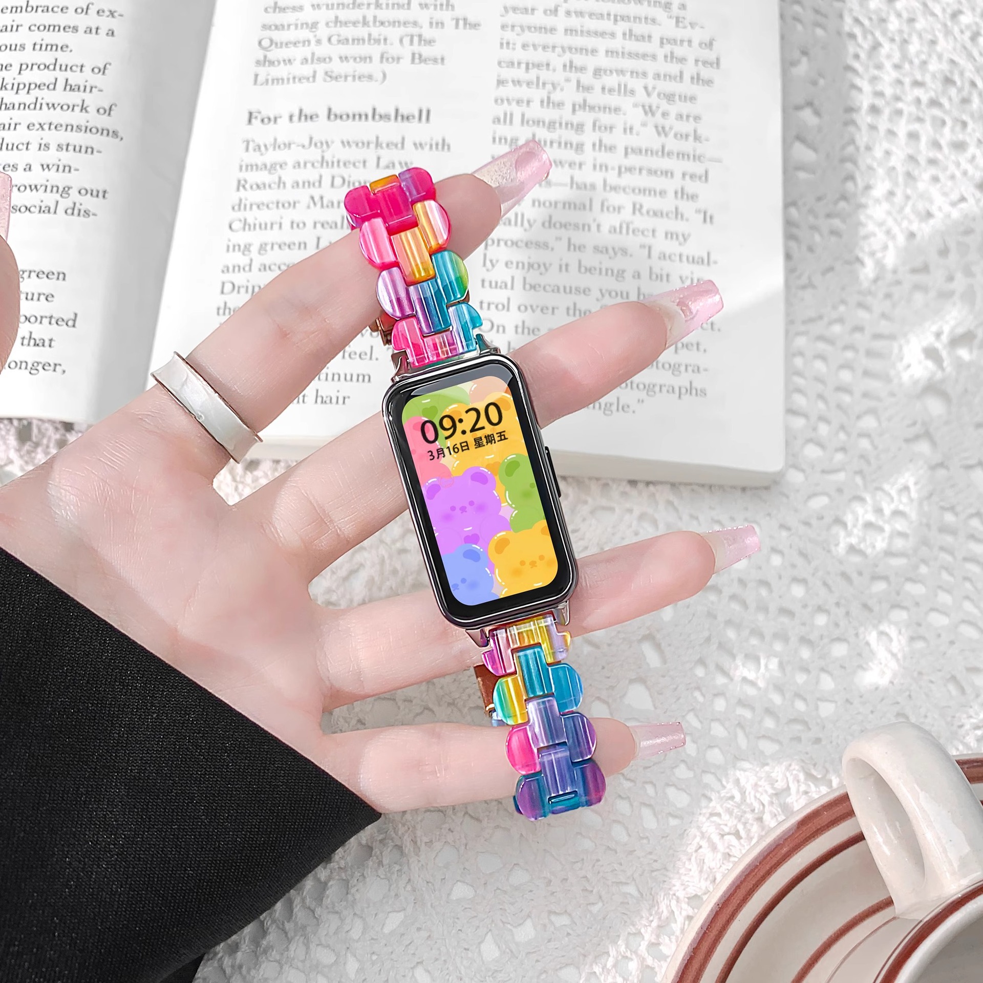 适用于华为手环9/8/7表带荣耀手环9腕带huawei多巴胺树脂夏季跨境