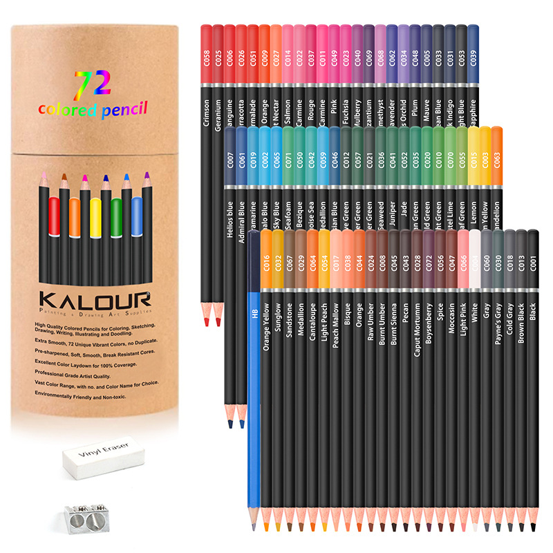 Cross-Border Hot Selling 75 Pieces Colored Pencil Set Art Painting Mapping Color Lead Oily 72 Colors Color Lead