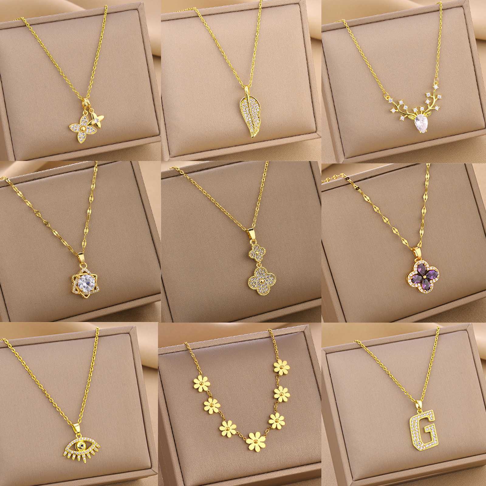 2022年新款钛钢项链女饰品时尚个性简约锁骨项链高端创意轻奢首饰