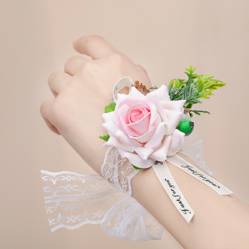 新娘手腕花结婚手花婚礼韩式伴娘手环花姐妹森系新郎伴郎胸花襟花