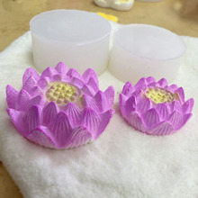 3D立体小莲花蜡烛石膏硅胶模具