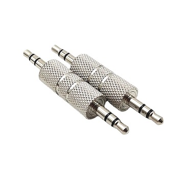 金属3.5公对公头 3.5音频对接插头3.5mm直通 3.5公转公音频对接头-阿
