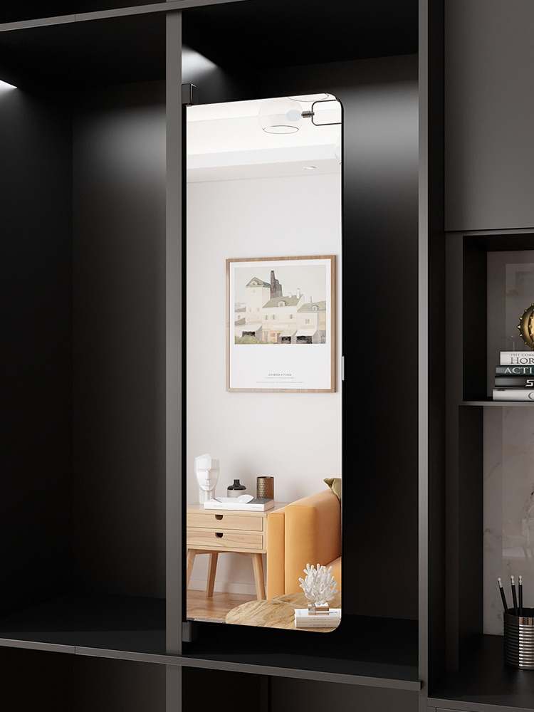 衣柜镜子内装推拉镜隐形家用全身镜旋转试衣镜滑轨折叠伸缩穿衣镜