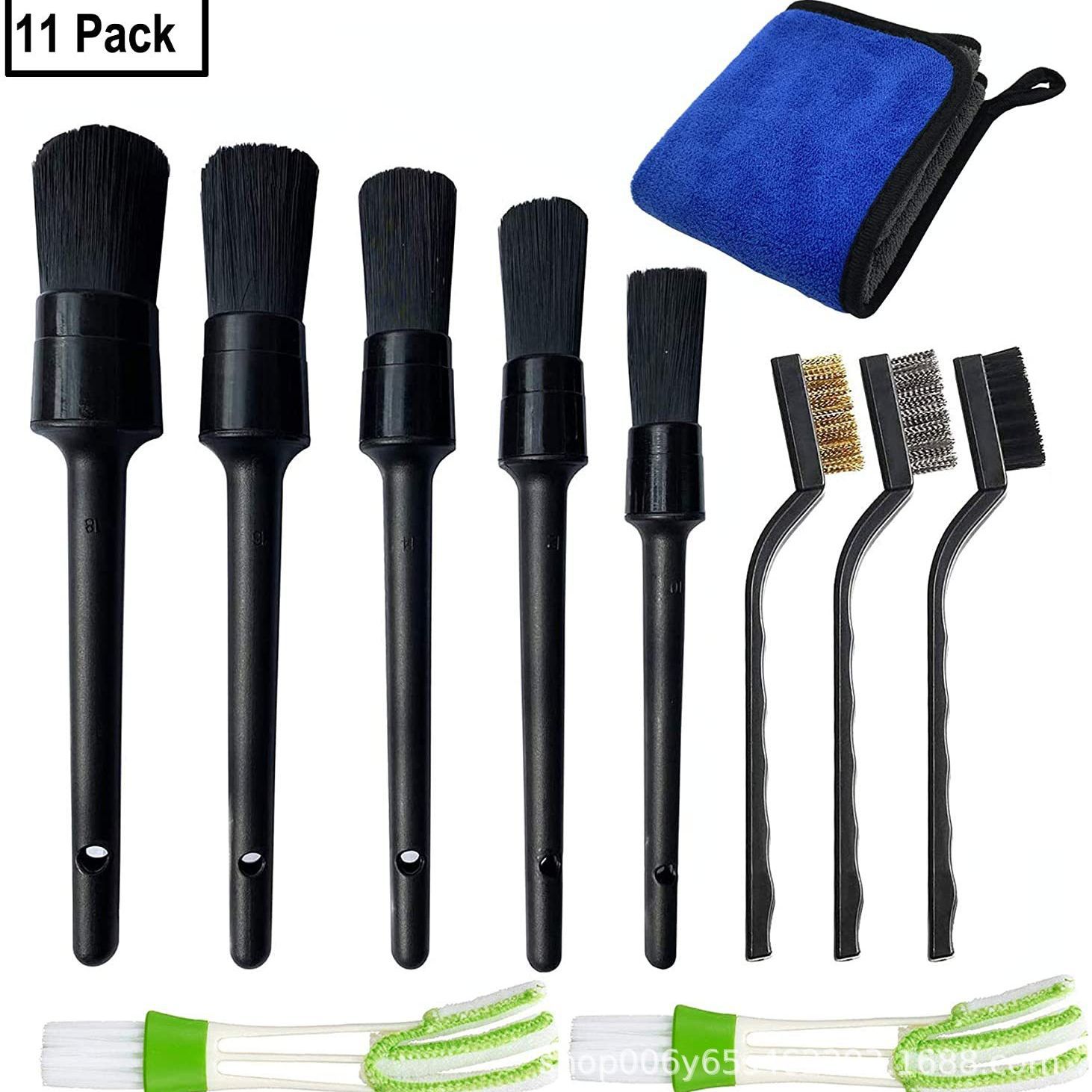 工厂直售毛刷11件套套装厨房灶台刷清洁汽车出风口细节刷小钢丝刷