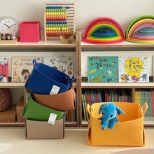 毛毡收纳筐收纳箱零食收纳玩具收纳盒可折叠杂物整理盒脏衣篮