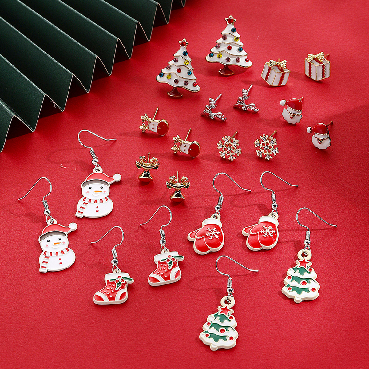 european and american christmas earrings christmas stud earrings suit snowflake bell christmas earrings christmas tree cross-border christmas earrings