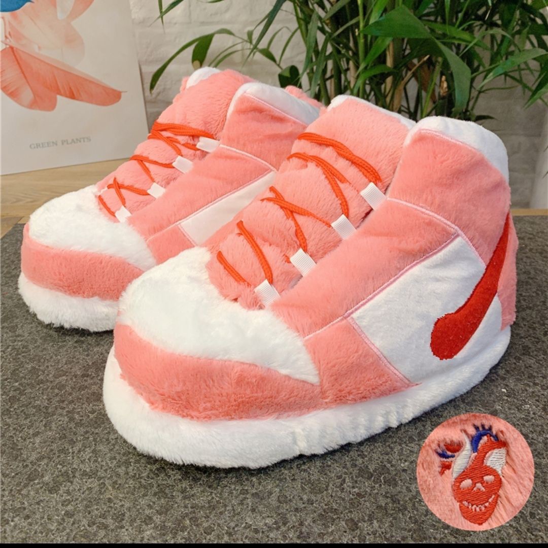Spoof AJ Coconut Kid Back to the Future Cotton Slippers Dormitory Home Warm Fluffy Shoes Valentine's Day Limited Men and Women
