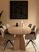 北欧原木餐桌白蜡木设计师长方形办公桌家用小户型侘寂风实木饭桌