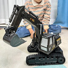 大号合金儿童遥控挖掘机玩具车男孩电动挖土机汽车工程车挖机